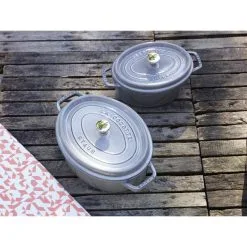 Staub Cocotte 15 Cm, Oval, Graphit-Grau, Gusseisen -Messer Verkaufsgeschäft 000017241