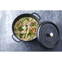 Staub Cocotte 28 Cm, Rund, Schwarz, Gusseisen -Messer Verkaufsgeschäft 000017831
