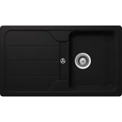 SCHOCK Küchenspüle, Formhaus D-100 Nero, Granit | Komposit | Quarz, 86 X 50
