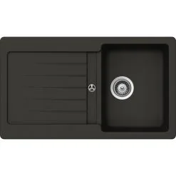 SCHOCK Küchenspüle, Cristalite Typos D-100 Asphalt, Granit | Komposit | Quarz, 86 X 50