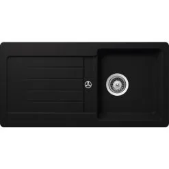SCHOCK Küchenspüle, Cristalite Typos D-100S Nero, Granit | Komposit | Quarz, 86 X 43,5