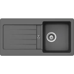 SCHOCK Küchenspüle, Cristalite Typos D-100S Croma, Granit | Komposit | Quarz, 86 X 43,5