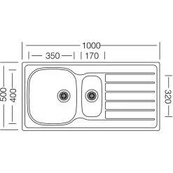 Respekta Edelstahlspüle, Edelstahlfarben, Edelstahl