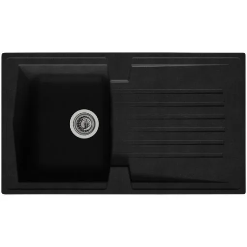 Respekta Einbauspüle, Schwarz, Verbundstoff-Mineralstoff-Glasfasern/Kunstharz -Messer Verkaufsgeschäft 1000000000194843