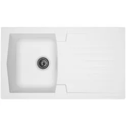 Respekta Einbauspüle, Weiß, Verbundstoff-Mineralstoff-Glasfasern/Kunstharz