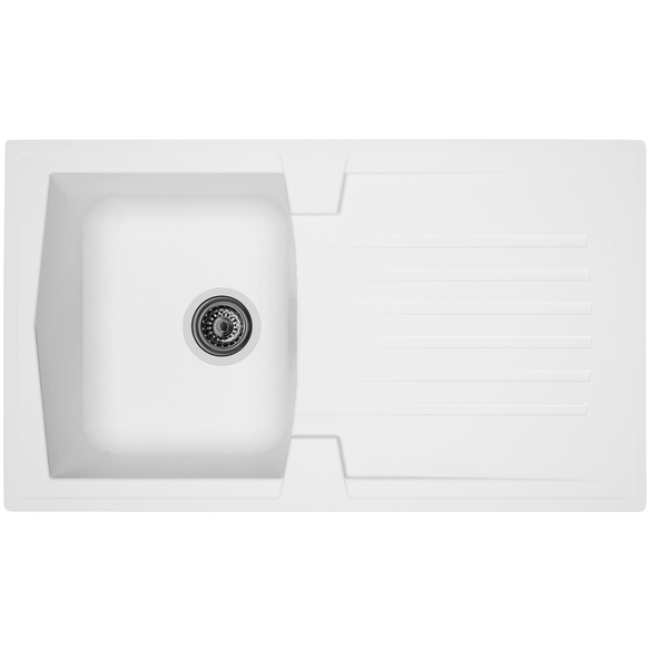 Respekta Einbauspüle, Weiß, Verbundstoff-Mineralstoff-Glasfasern/Kunstharz 1 Respekta Einbauspüle, Weiß, Verbundstoff-Mineralstoff-Glasfasern/Kunstharz