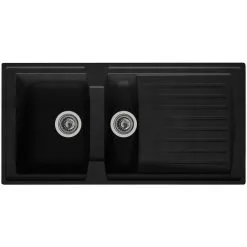 Respekta Einbauspüle, Schwarz, Verbundstoff-Mineralstoff-Glasfasern/Kunstharz