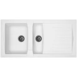 Respekta Einbauspüle, Weiß, Verbundstoff-Mineralstoff-Glasfasern/Kunstharz