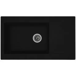 Respekta Einbauspüle, Schwarz, Verbundstoff-Mineralstoff-Glasfasern/Kunstharz