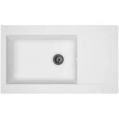 Respekta Einbauspüle, Weiß, Verbundstoff-Mineralstoff-Glasfasern/Kunstharz