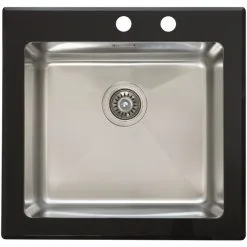 Respekta Glasspüle, Schwarz, Glas