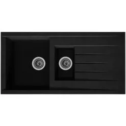 Respekta Einbauspüle, Schwarz, Verbundstoff-Mineralstoff-Glasfasern/Kunstharz