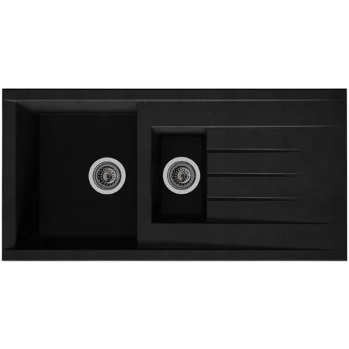 Respekta Einbauspüle, Schwarz, Verbundstoff-Mineralstoff-Glasfasern/Kunstharz -Messer Verkaufsgeschäft 1000000000194901