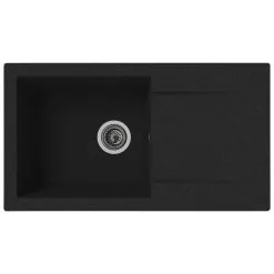 Respekta Einbauspüle, Schwarz, Verbundstoff-Mineralstoff-Glasfasern/Kunstharz