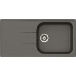 Respekta Einbauspüle, Betongrau, Quarzsand/Kunstharz
