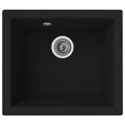 Respekta Einbauspüle, Schwarz, Verbundstoff-Mineralstoff-Glasfasern/Kunstharz