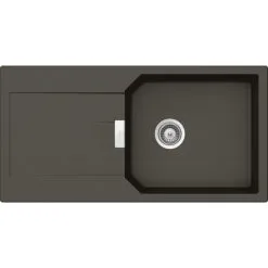 SCHOCK Küchenspüle »Manhattan D-100L-A«, Asphalt, Rechteckig, Granit/Komposit-Kunststein/Quarzstein