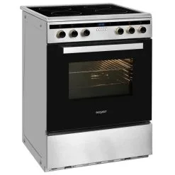 Exquisit Elektro-Standherd »EHI 60-3.1 Inox«, 65 L, Metall/Glas, Silbergrau