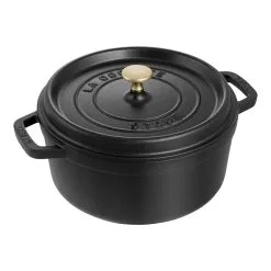 Staub Cocotte 24 Cm, Rund, Schwarz, Gusseisen