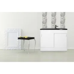 Respekta Komplettspüle, Weiß/silberfarben, Holz/Edelstahl