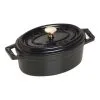 Staub Mini Cocotte 11 Cm, Oval, Schwarz, Gusseisen
