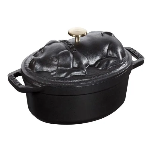 Staub Cocotte 17 Cm, Oval, Schwarz, Gusseisen -Messer Verkaufsgeschäft 40500 171 0 1