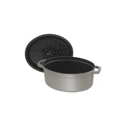 Staub Cocotte 29 Cm, Oval, Graphit-Grau, Gusseisen -Messer Verkaufsgeschäft 40500 236 0 5 4