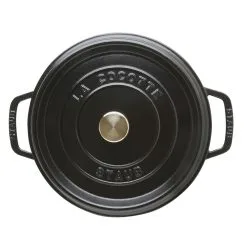 Staub Cocotte 24 Cm, Rund, Schwarz, Gusseisen -Messer Verkaufsgeschäft 40500 241 0 3