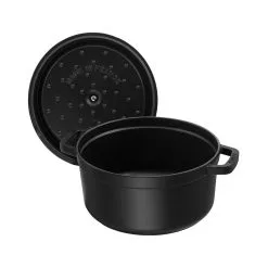 Staub Cocotte 24 Cm, Rund, Schwarz, Gusseisen -Messer Verkaufsgeschäft 40500 241 0 6 7
