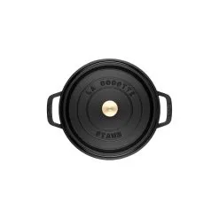 Staub Cocotte 26 Cm, Rund, Schwarz, Gusseisen -Messer Verkaufsgeschäft 40500 241 0 8 5