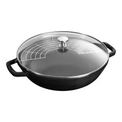 Staub Wok Mit Glasdeckel 30 Cm, Gusseisen