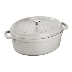 Staub Cocotte 23 Cm, Oval, Weisser Trüffel, Gusseisen