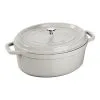 Staub Cocotte 37 Cm, Oval, Weisser Trüffel, Gusseisen