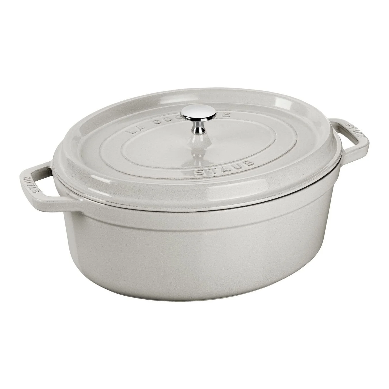 Staub Cocotte 37 Cm, Oval, Weisser Trüffel, Gusseisen 1 Staub Cocotte 37 Cm, Oval, Weisser Trüffel, Gusseisen