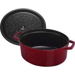 Staub Cocotte 31 Cm, Oval, Bordeaux, Gusseisen -Messer Verkaufsgeschäft 40502 279 0 000000231