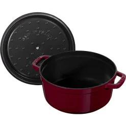 Staub Cocotte 26 Cm, Rund, Bordeaux, Gusseisen -Messer Verkaufsgeschäft 40502277 05
