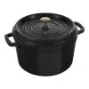 Staub Cocotte Tief 24 Cm, Rund, Schwarz, Gusseisen