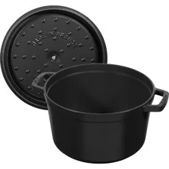 Staub Cocotte Tief 24 Cm, Rund, Schwarz, Gusseisen -Messer Verkaufsgeschäft 40502285 5