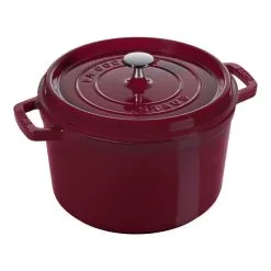 Staub Cocotte Tief 24 Cm, Rund, Bordeaux, Gusseisen