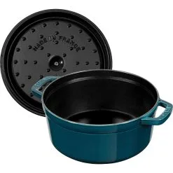 Staub Cocotte 24 Cm, Rund, La-Mer, Gusseisen -Messer Verkaufsgeschäft 40508 654 0 1