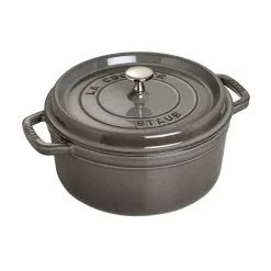 Staub Cocotte 26 Cm, Rund, Graphit-Grau, Gusseisen