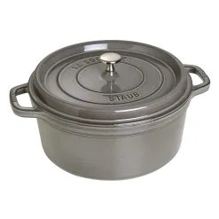 Staub Cocotte 28 Cm, Rund, Graphit-Grau, Gusseisen