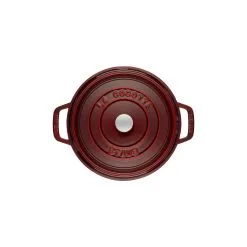 Staub Cocotte 28 Cm, Rund, Grenadine-Rot, Gusseisen -Messer Verkaufsgeschäft 40509 355 0 2