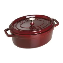 Staub Cocotte 33 Cm, Oval, Grenadine-Rot, Gusseisen -Messer Verkaufsgeschäft 40509 364 0 2