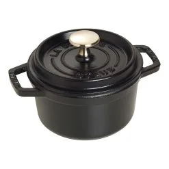 Staub Cocotte 14 Cm, Rund, Schwarz, Gusseisen