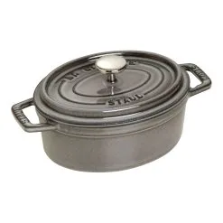 Staub Cocotte 15 Cm, Oval, Graphit-Grau, Gusseisen