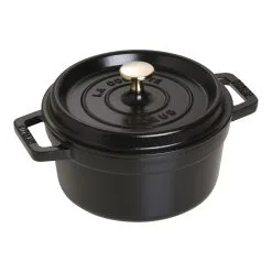 Staub Cocotte 20 Cm, Rund, Schwarz, Gusseisen