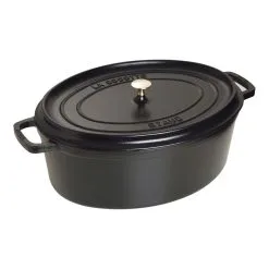 Staub Cocotte 41 Cm, Oval, Schwarz, Gusseisen