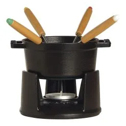 Staub Mini Fondue Set 10 Cm, Schwarz
