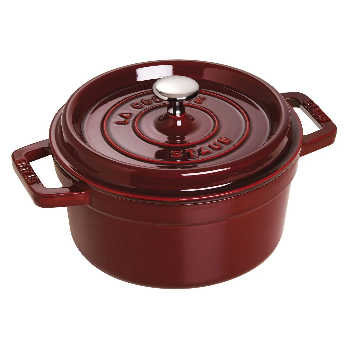Staub Cocotte 22 Cm, Rund, Grenadine-Rot, Gusseisen 1 Staub Cocotte 22 Cm, Rund, Grenadine-Rot, Gusseisen